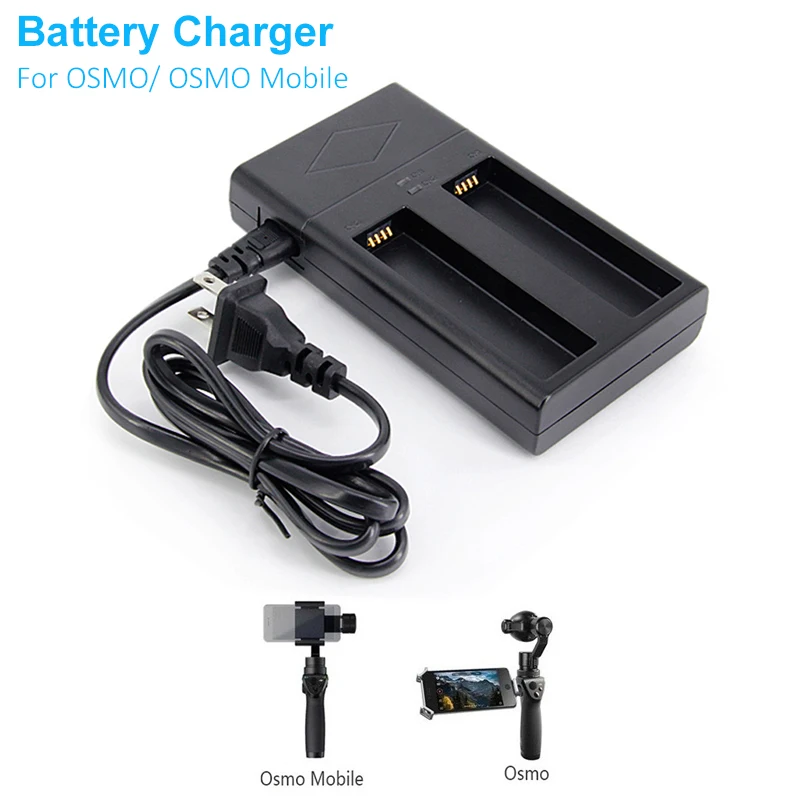 

Universal Battery Dual Charger for DJI OSMO/ OSMO Mobile Handheld Gimbal Battery Charger LED Indicator with US/ EU Plug