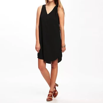 

Women Summer Sleeveless Vests Dress Plus Size Sexy V Neck Short Mini Dresses Casual Loose Hollow Out Beach Chiffon Vestidos Robe