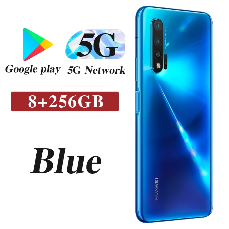 Huawei Nova 6 5G версия 5x Zoom Поддержка NFC 40 Вт supercharge Octa core 4200 мАч 40MP 5 камер лицо+ отпечаток пальца ID смартфон - Цвет: 8G 256G Blue 5G