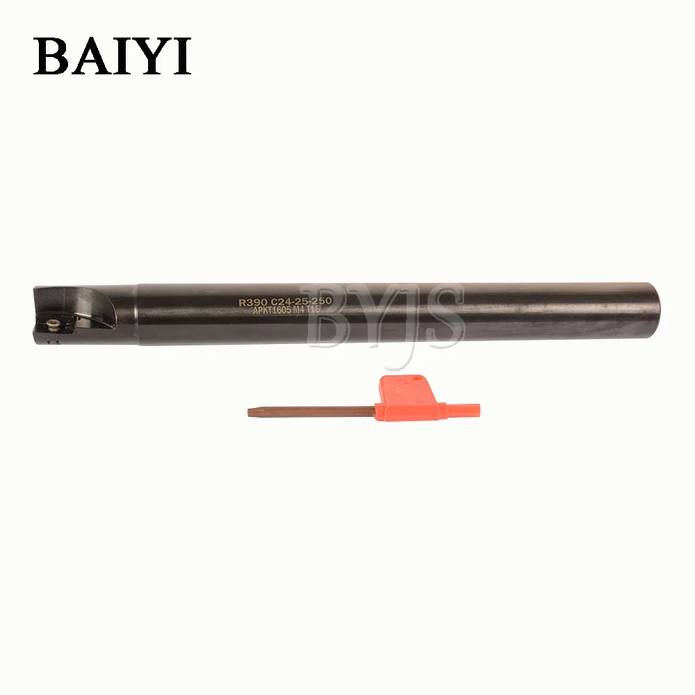 Фреза R390 C24-0.8R25-250 сменный конец фрезерный держатель хвостовик диаметр 24 мм длина 250 мм для вставки APKT1605 держатель