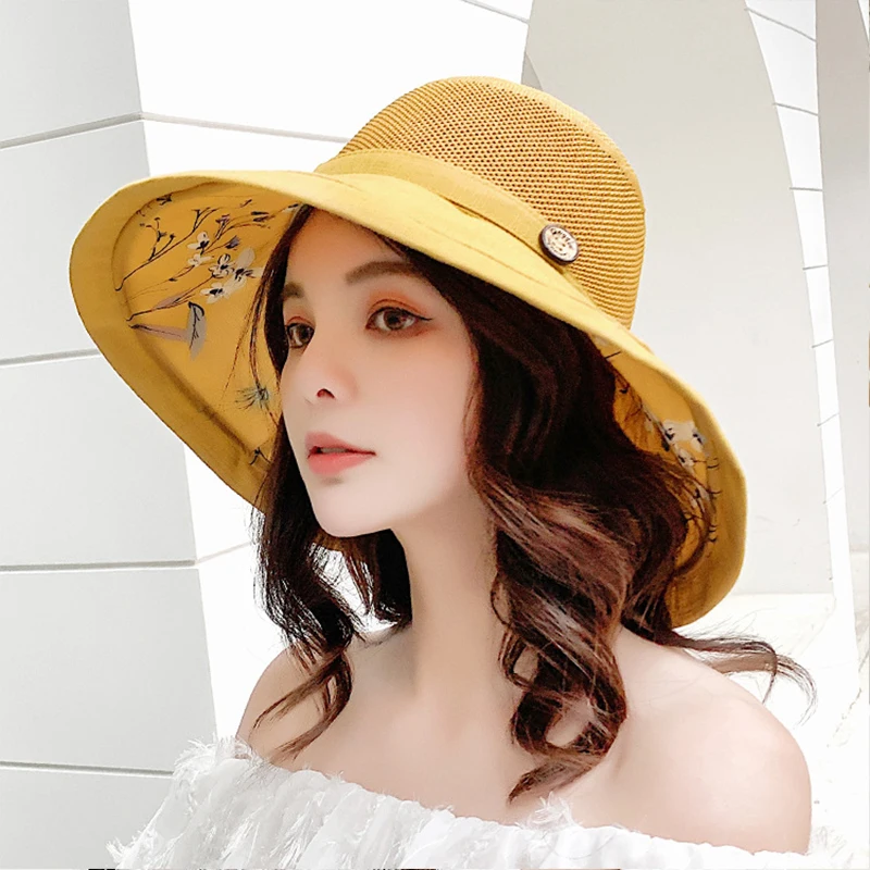 Women Sun Hat K116 Women's Bucket Hat Panama Fashion Sun Visor Breathable Fisherman Protection Summer Beach Hats