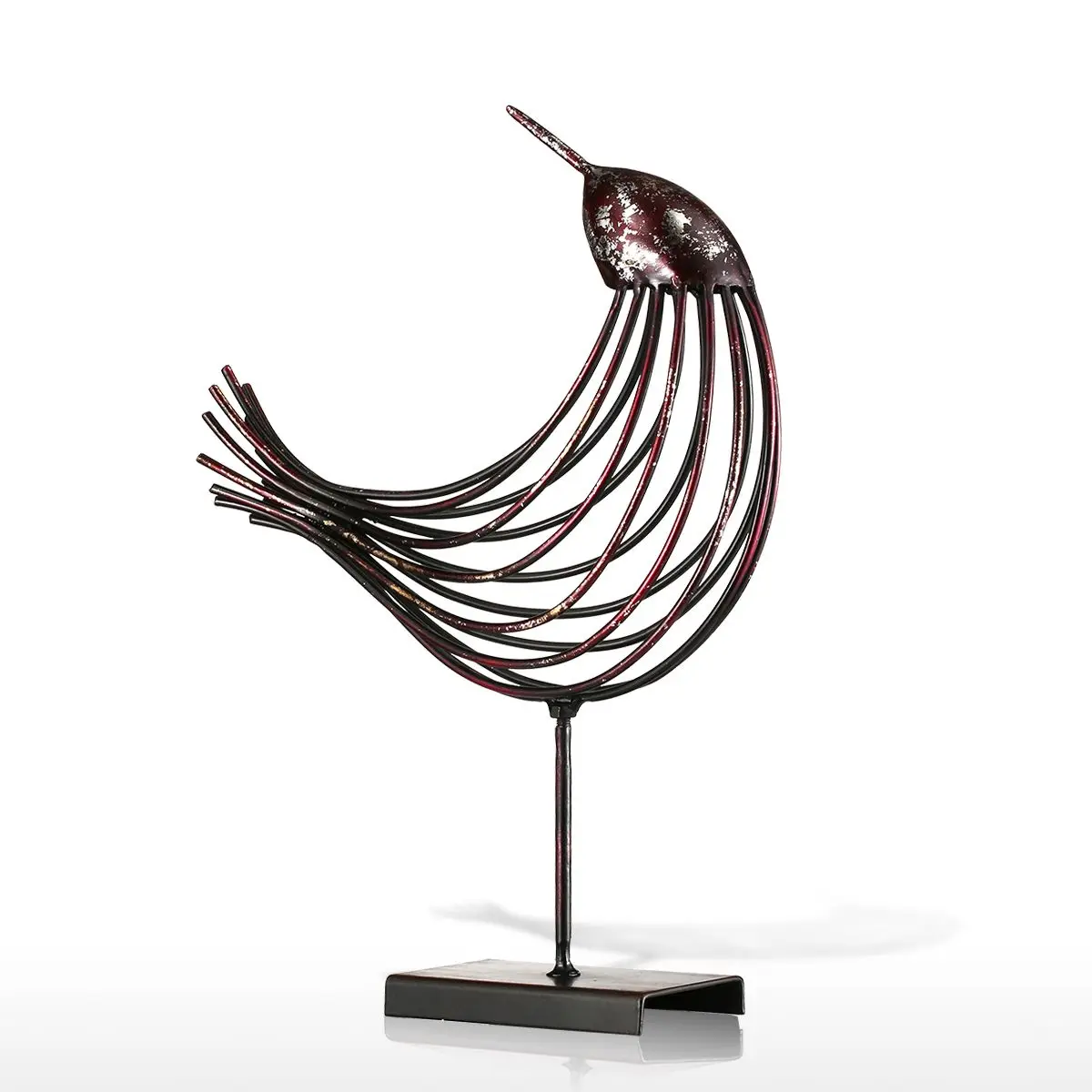 

Tooarts Iron Wire Bird Figurine Decoration Craft Metal Sculpture Home Decoration Creative Sculpture Bird Home Decor Miniature
