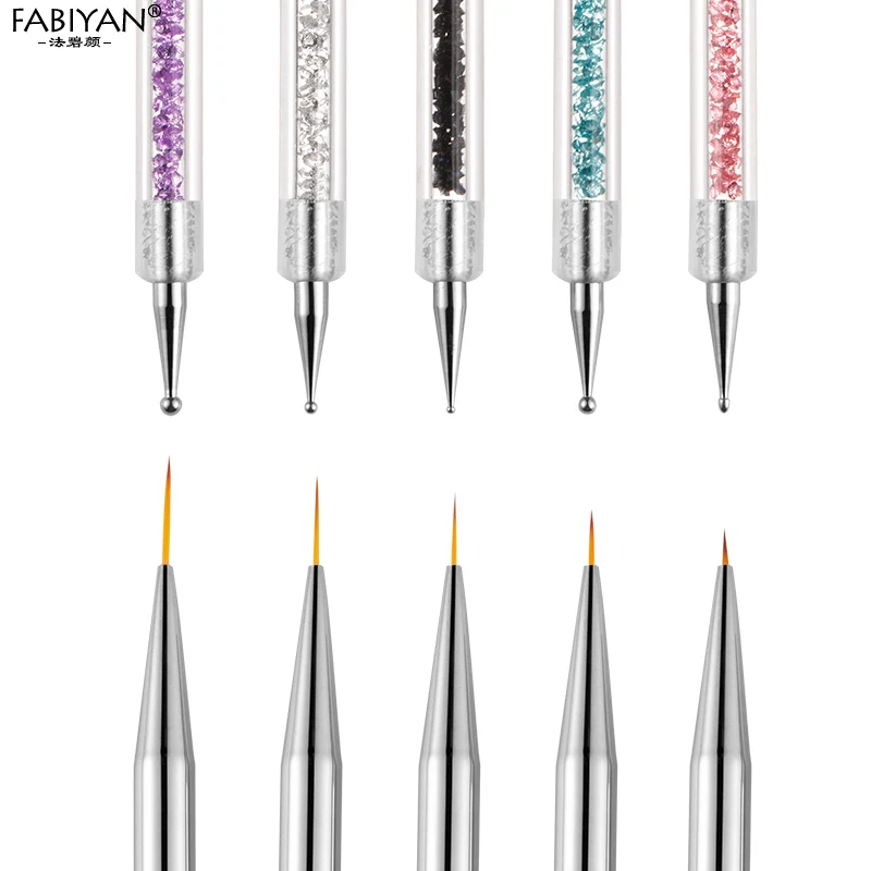Manicure-Tools Flower-Brush Painting-Liner Dotting-Pen Decoration Crystal Nail-Art Rhinestone