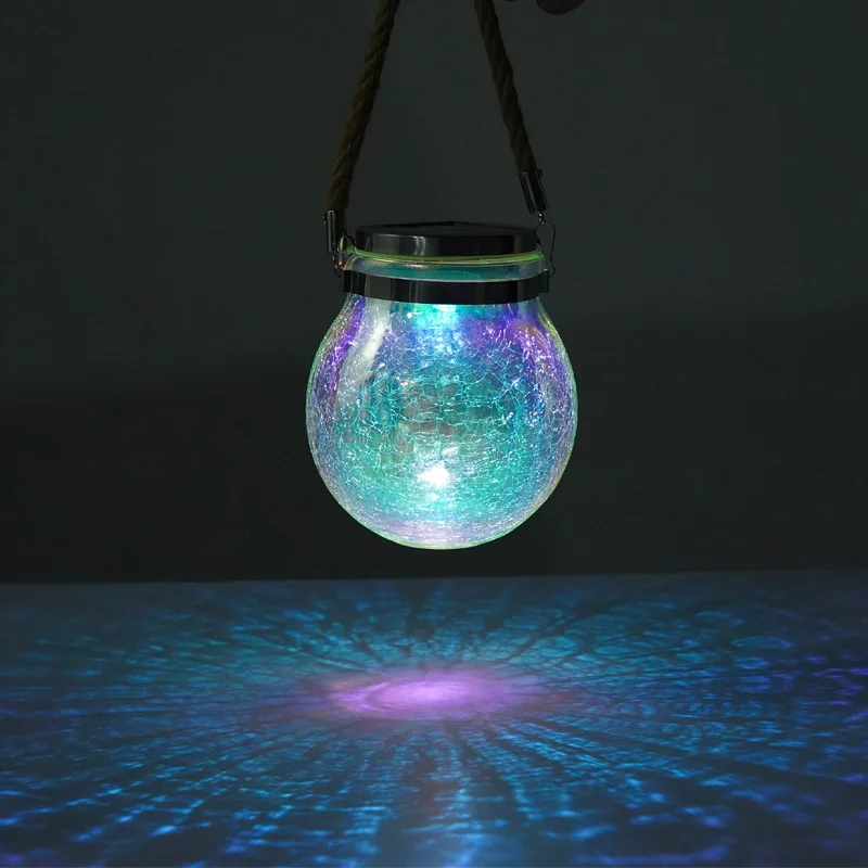 

Solar Crack Light LEDs Crack Ball Fairy Garden Night Light Glass Jar Wishing Lamp for Bedroom Outdoor Christmas Decoration