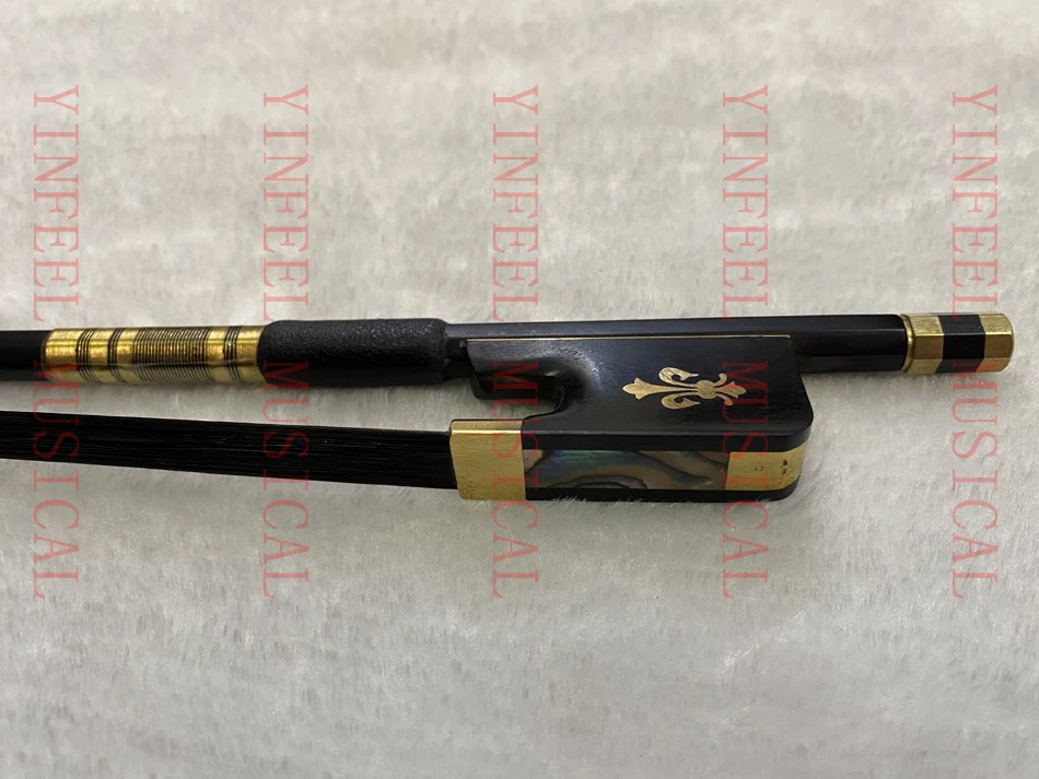 Cello Bow 4/4 Black Carbon Fiber Ebony Frog black horse hair/white horse hair 4/4,3/4,1/2,1/4 adult and children cello 1pcs cello bow