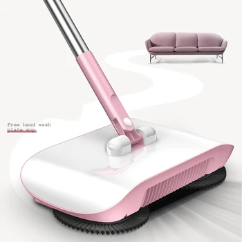 

New hand-push sweeper mop, with 3 mop cloth replacement washable flat mop housework cleaning two-in-one cleaning tool
