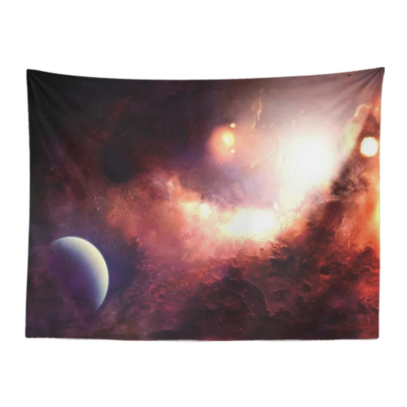 Customized Tapestry Planets Halo Meteor Explosion Wall-Mounted Living Room Decoration 130*150Cm Polyester Non-Slip Picnic Mat