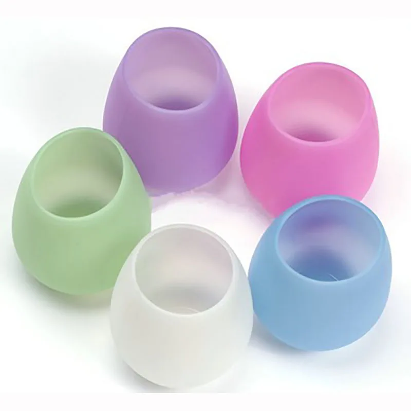 

6 Colors Silicone Wine Cup Protable Practical Outdoor Camping Hiking Soda Beer Cup Unbreakable Portable Stemless Collapsible Cup
