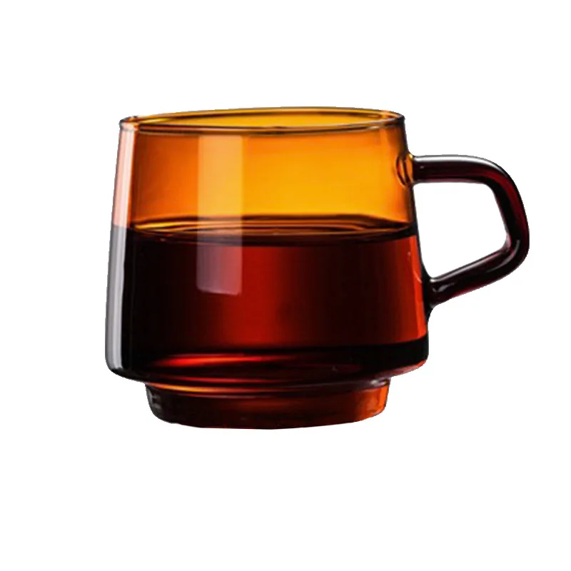 Multicolor Glass Tea Cup by Matteo Monni | Blue/ Amber