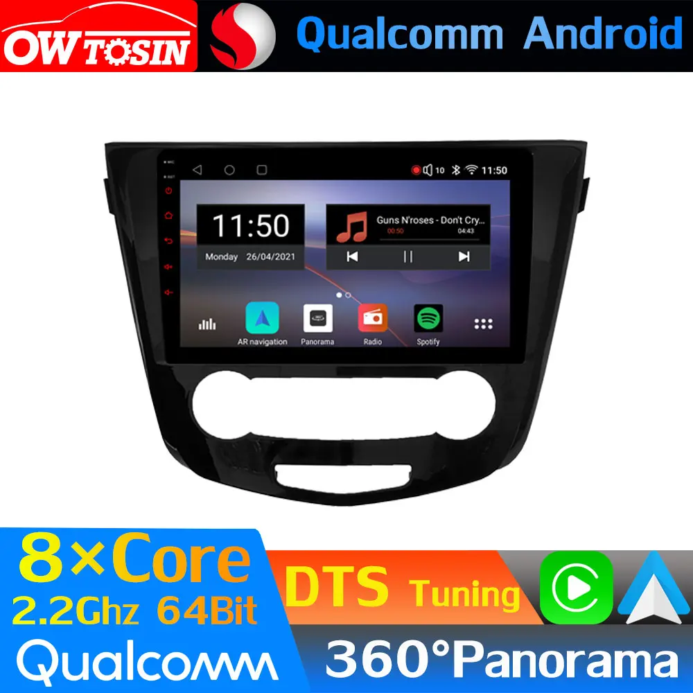 Восьмиядерный автомобильный мультимедиа Qualcomm Android для Nissan Qashqai 2 J11 X-Trail 2013-2021 360