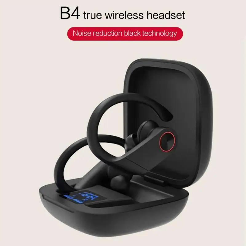 Mr NEW Длинные TWS Bluetooth V5.0 наушники ушные крючки Беспроводная Спортивная гарнитура с шумоподавлением светодиодный дисплей