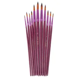 GUSENG – ensemble de pinceaux de peinture à pointe plate, stylo de dessin à l'huile pour aquarelle, poils en Nylon d'artiste, livraison directe, 1 lot/12 pièces 