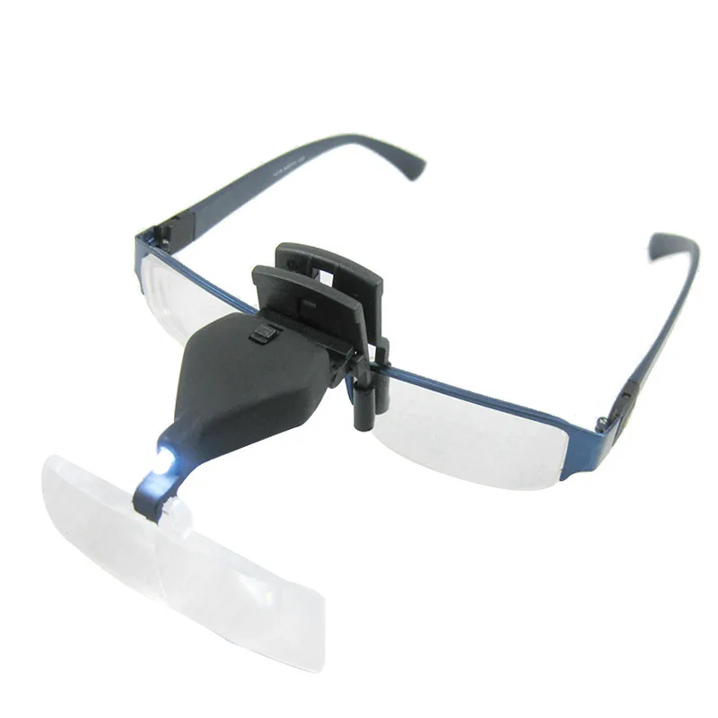 

Headband Illuminated Magnifier Eyewear Clip on Magnifier 1.5X, 2.5X, 3.5X Magnifying Glass with Led Light Backlit Glasses Loupe