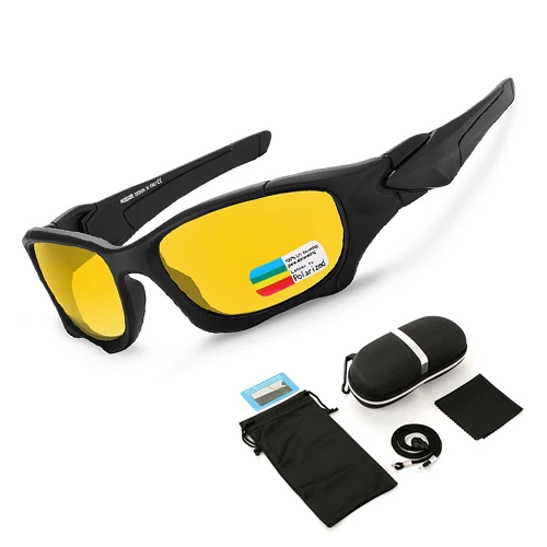 Поляризационные солнцезащитные очки для мужчин и женщин, очки для рыбалки, ночные антибликовые спортивные очки для велоспорта, гольфа, бега, туризма, рыбалки, очки - Цвет: Yellow case