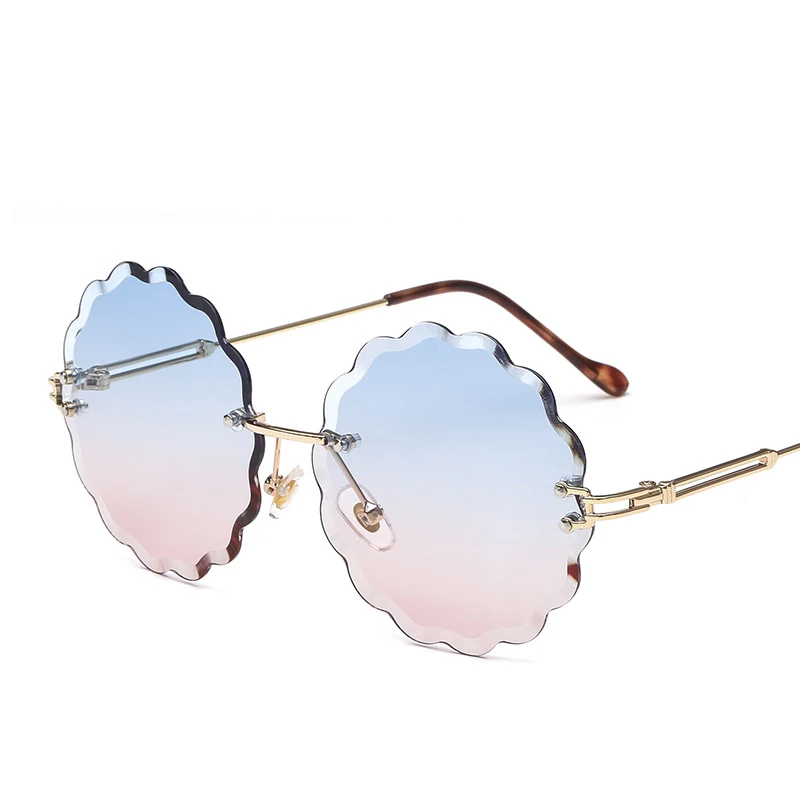 Rimless Round Sunglasses Women Men Gradient Vintage Sunglasses Luxury Retro Mens Sun Glasses Brand Designer Small Eyewear - Цвет линз: 8