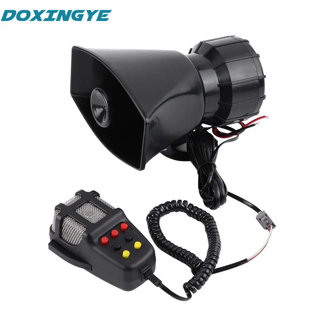 DOXINGYE 110DB 7-Sound Loud Car Warning Alarm Siren Horn Emergency PA Speaker MIC System for Truck Boat Megaphone | Автомобили и