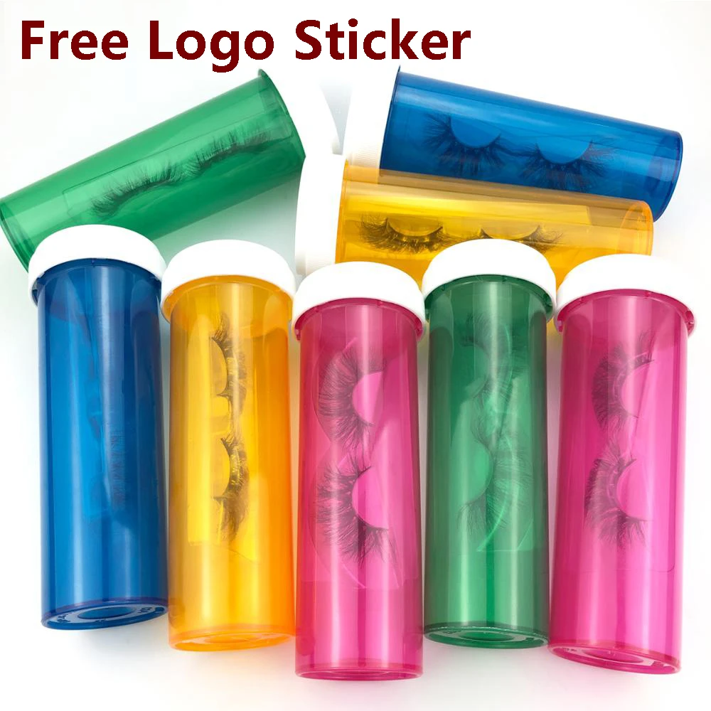 

Eyelashes Package Pill Bottle Lashes Boxes Packaging Lash Empty Box Case Bulk Custom Private Brand Stickers Retail And Wholesale