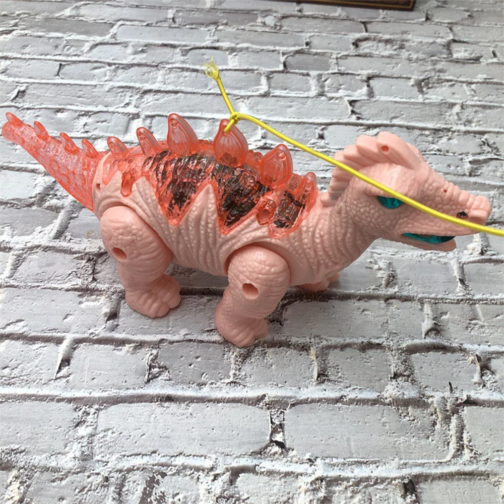 Смешные игрушки для детей светодиодный свет динозавры взрослые Обучающие пластиковые модельки динозавров Электрический ходьба Звук Свет