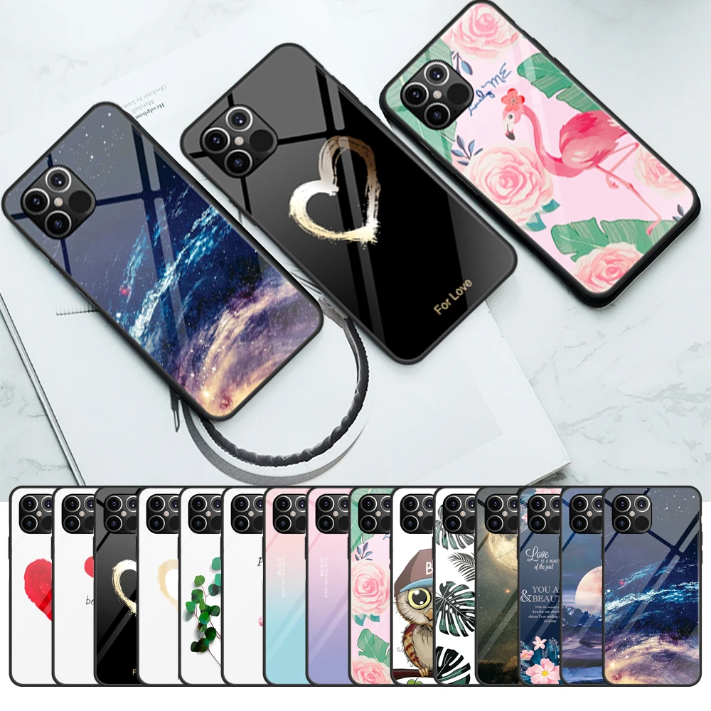 Чехол из закаленного стекла для iPhone 6 7 8 Plus чехлы телефонов X XS XR Max стеклянные с