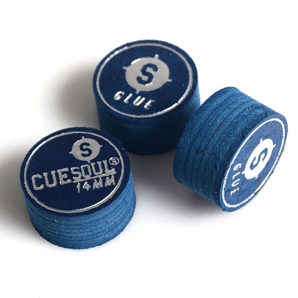 Pool Cue Tips CUESOUL Pool Billiard Cue Tips 14 mm-S/M/H-Set of 3 Blue pool cue tips billiard cue tips billiard accessories