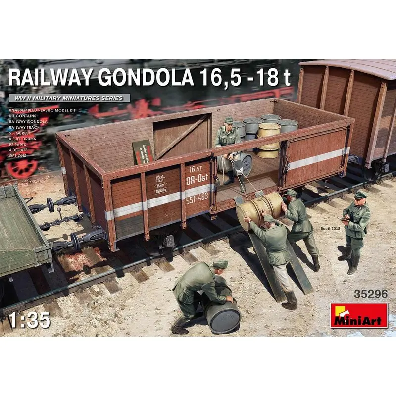 MiniArt 35296 1/35 Railway Gondola 16 5-18t - Scale Model Kit | Игрушки и хобби