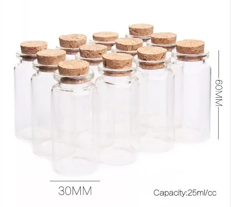 Mini botellas de cristal con diseño de rayas para decoración de casa de  muñecas, frasco de corcho de uso múltiple, botella colgante de la suerte,  10 unidades - AliExpress