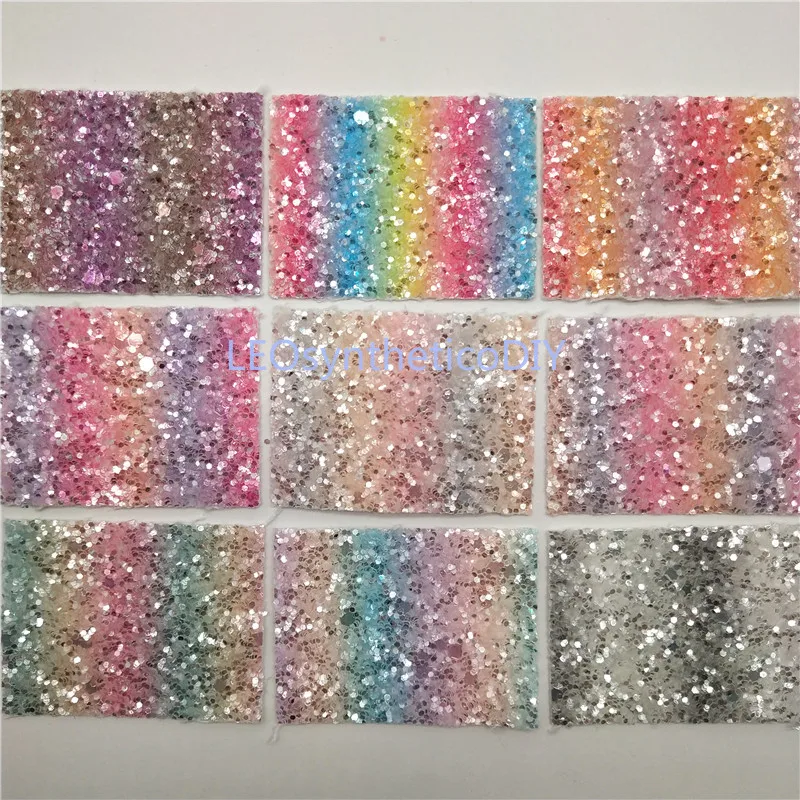 

90X134CM Stripes Glitter Fabric, Cuero Sintetico Chunky Glitter Leather For Making Bows Accessories LEOsyntheticoDIY P867