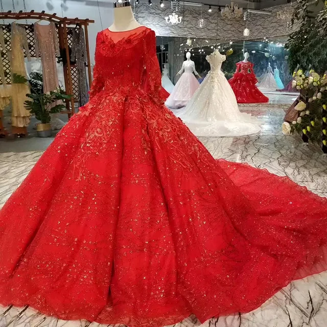 Red long frock for wedding Clearance