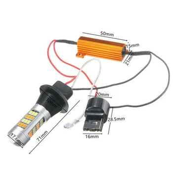 

2pcs Headlamp LED Lights White Amber Switchback Turn Signal Lamp DRL T20 7440 42 SMD 2835 Car Light Assembly