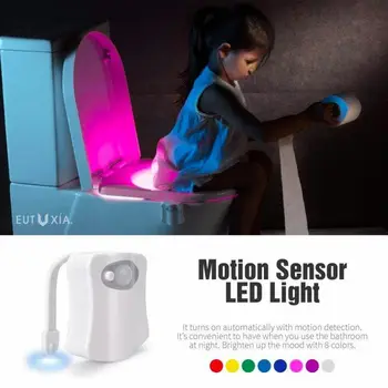 

Creative Automatic Sensor Toilet Seat Night Light 8 Colors Energy Saving Waterproof Backlight For Toilet Lamp Bathroom