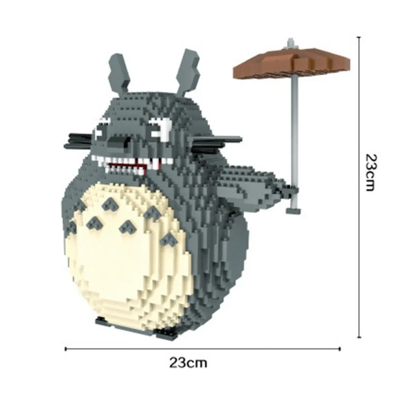Anime Hayao Miyazaki My Neighbour Totoro with Umbrella Diamond Building Blocks Kids DIY Toys