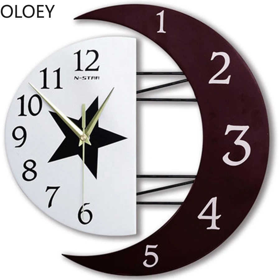 Luxury Large 3d Wall Clock Stars Creative Metal Saat Modern Design Wall Clocks Moon Home Decor Big Nordic Kitchen Decorative New Luxury Large 3d Wall Clock Stars Creative Metal Saat Modern Design Wall Clocks Moon Home Decor Big Nordic Kitchen Decorative New
