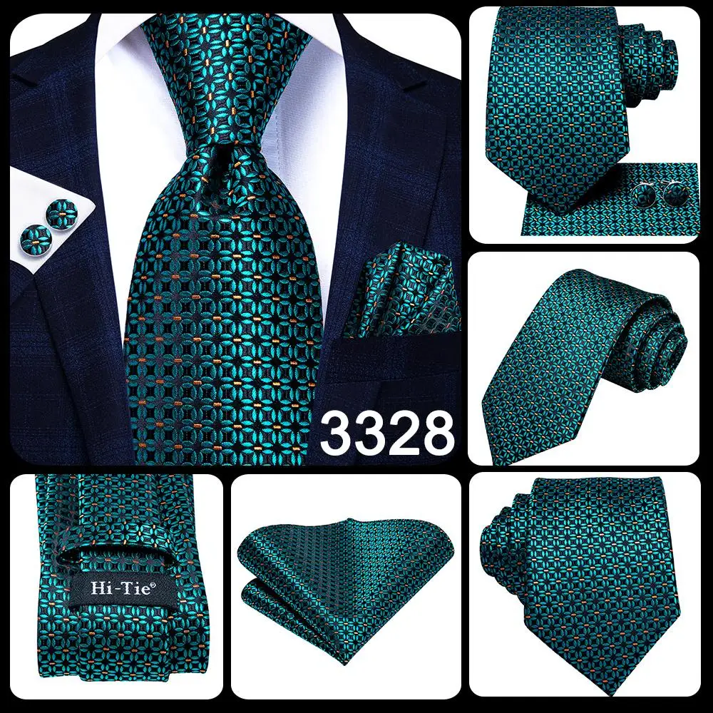 Hallo-Krawatte Teal Blau Dot Gestreiften Design Seide Hochzeit Nicktie Für Männer Hanky Manschetten Geschenk Mens Tie Set Business party Dropshipping – Detail 13