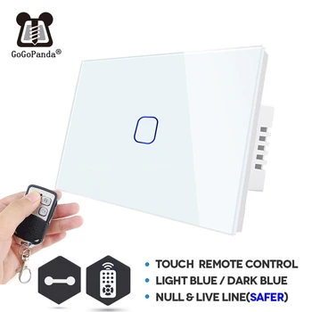

US 1 Gang 2Gang 3Gange Remote Control Type Wall Light Controller Smart Home Automation Touch Switch Switch Waterproof Fireproof