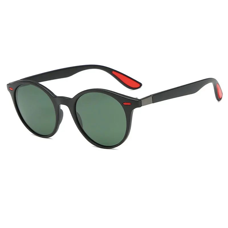 dark green Роскошные классические круглые поляризованные солнцезащитные очки для мужчин пилот заклепки вождения солнцезащитные очки для женщин брендовые Дизайнерские мужские солнцезащитные очки для женщин s - Lenses Color: dark green