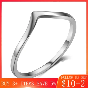 

CodeMonkey V Shape Simple Rings For Women Making Gift 100% Real Sterling Silver Fashion Jewelry Rings Hot Sale CMR762