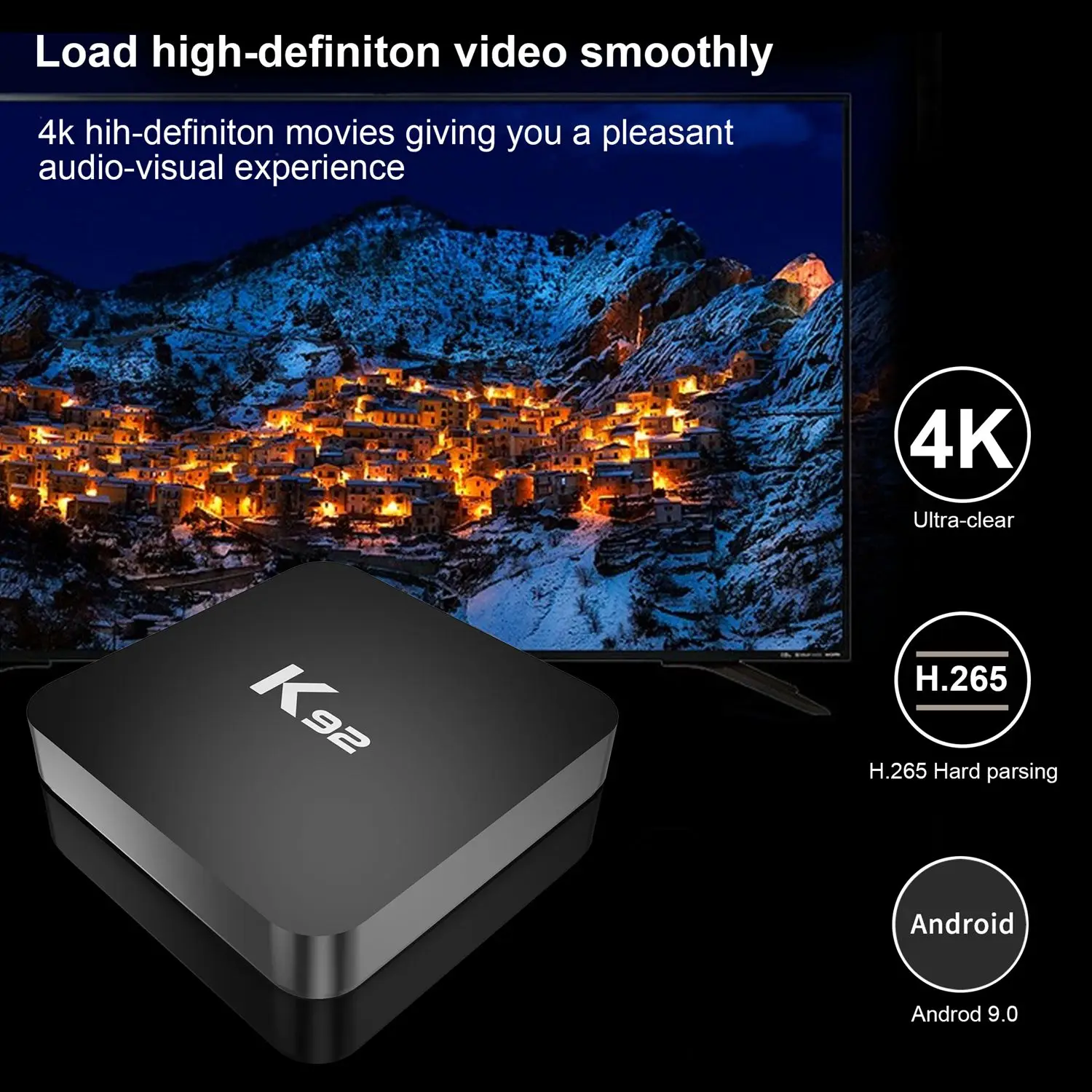 K92 S905X2 Android 8,1 Smart tv Box 4 Гб ram 2,4G/5G WiFi Bluetooth 4,1 телеприставка