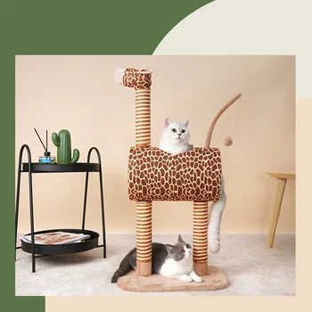 

Giraffe Cat Tree House Climbing Rack Cat Nest Universal Four Seasons Cat Grasping Board Cat Scratcher Toy For Cat Scratch Post