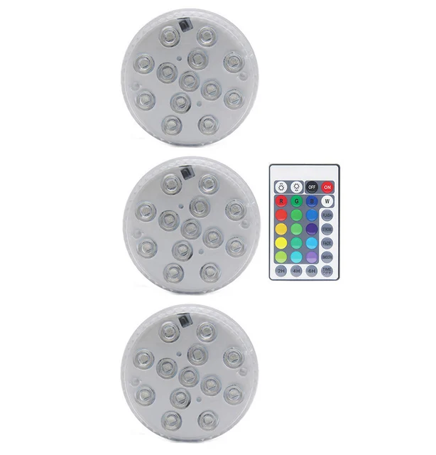 13Pcs 16-Color LED Diving Type With Magnet And Suction Cup IP68 Waterproof Outdoor Pond Underwater Wwimming Pool Night Light 1 controller 3 light
