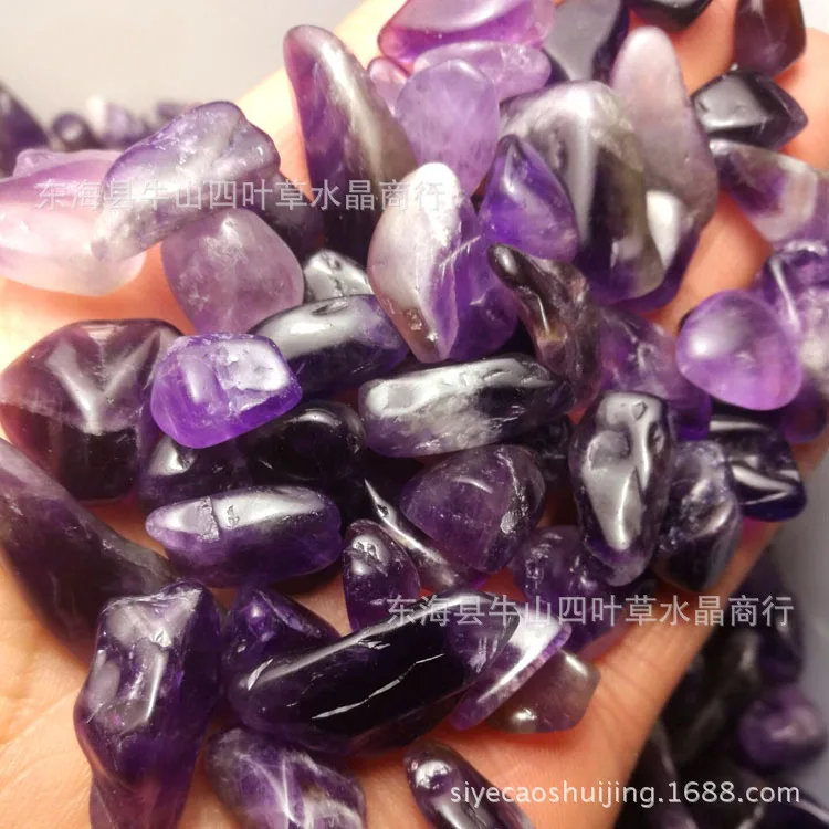 Natural Amethyst Gravel Uruguay Deep Amethyst Stone yu gang shi Long 15-25 Millimeter Everything 100g