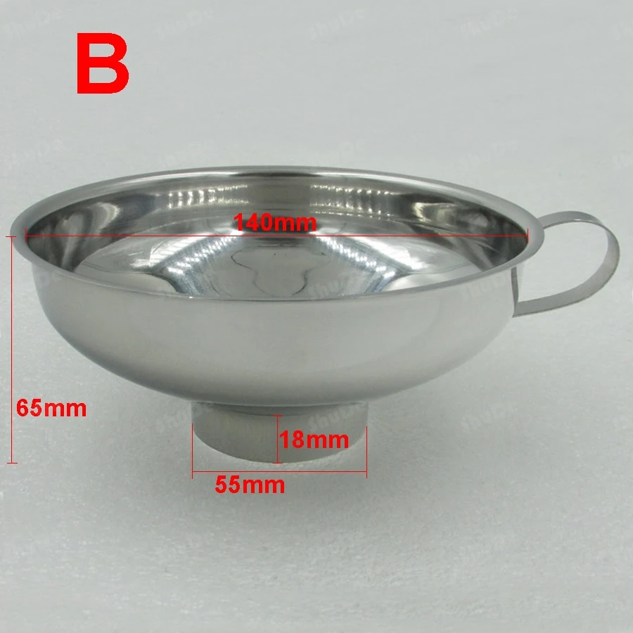 Нержавеющая сталь с широким горлом Воронка супер-большой диаметр бытовой небольшой масляный фильтр воронка наполнение кухонного винного ведра 10 см 14 см - Цвет: B