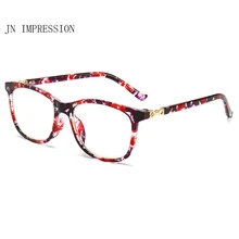 JN IMPRESSION, новинка, синий светильник, очки для чтения, мужские, с узором, оправа для женщин, модные очки по рецепту+ 1,0to+ 4,0 T206