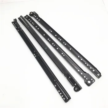 

1set Furniture black color drawer Cabinet metal roller Track Slides Rails for Computer Table Chute Keyboard drawer Roller