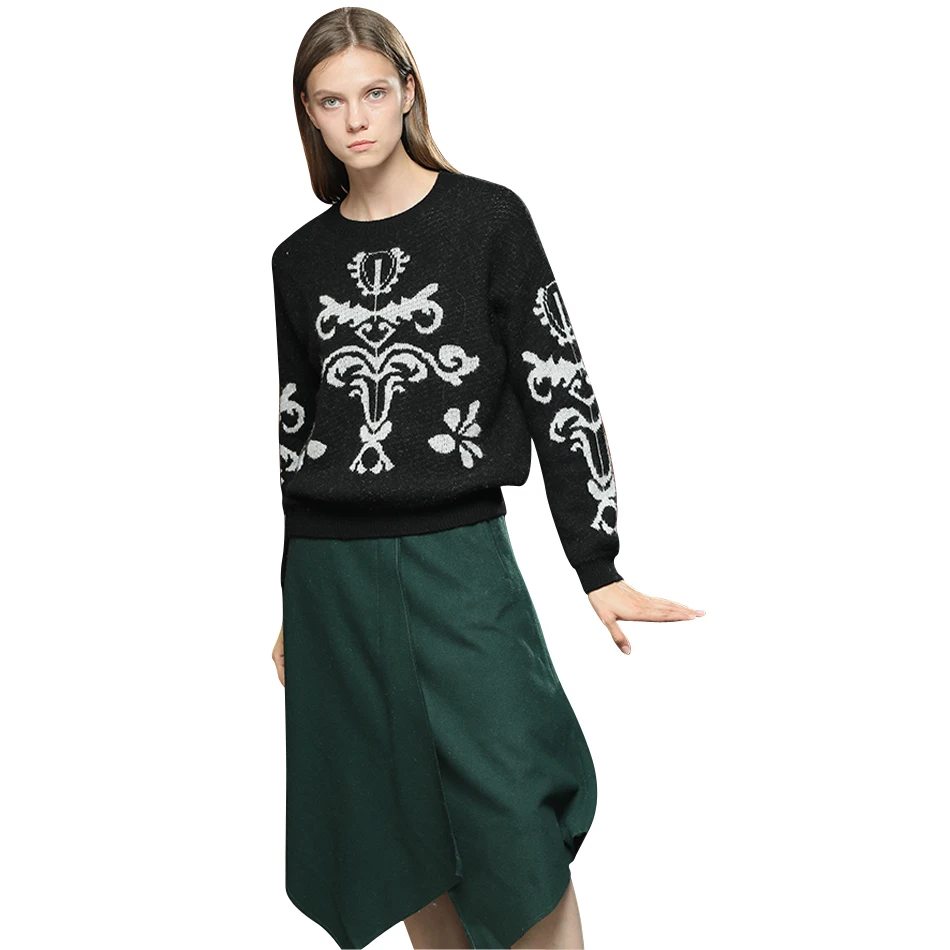 RONGFANGZI Inner Mongolian Cashmere Sweater Women Pullover Round Neck Dropped Shoulder Ribbed Winter Thick 12 Gauge Knit Slava