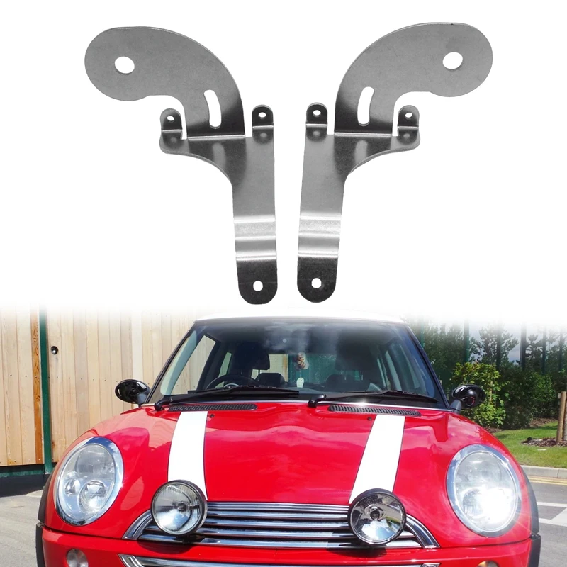 Stainless Steel Car Front Grille Spot Light Fixing Bracket For BMW Mini