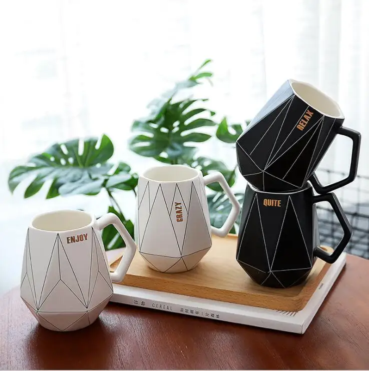 

Ceramic Mug Cup Grey Black And White Colors Mr and Mrs Travel Mug Milk Cups and Mugs Gifts