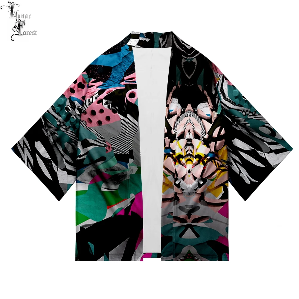 Текстура крутая 3D печать японское кимоно Haori Yukata Косплей женщин/мужчин Мода Лето Повседневный короткий рукав