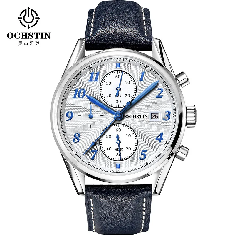 

Hot Selling Top Grade MEN'S Table Leather Watch Strap Quartz Waterproof Sports Timing STUDENT'S Watch