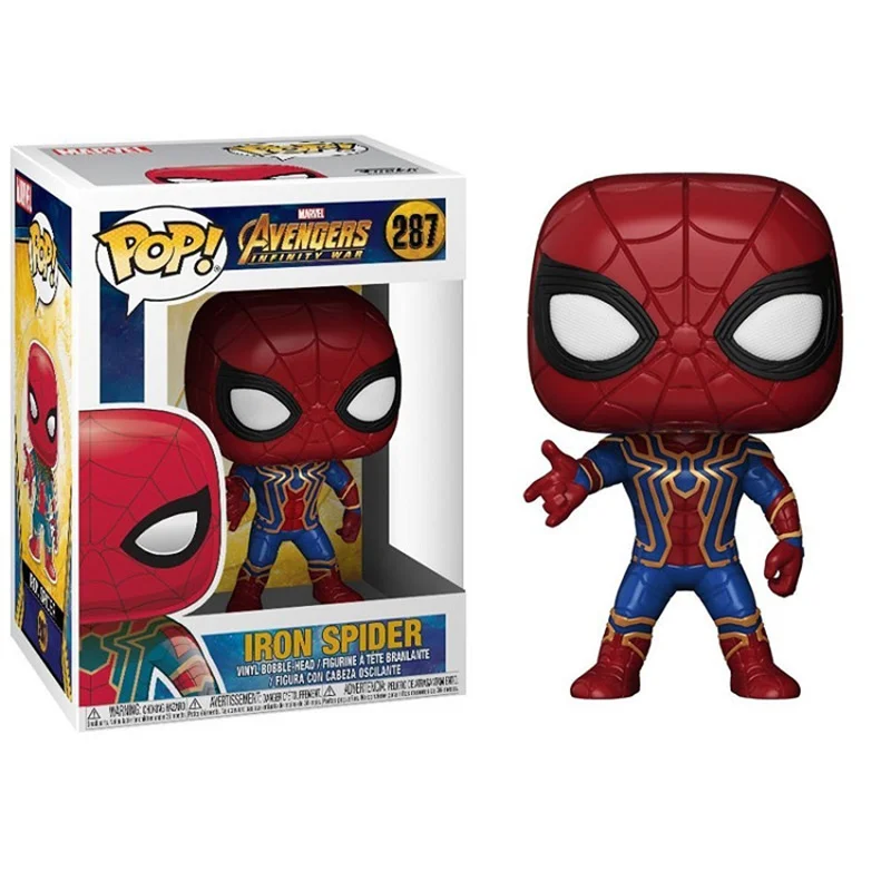 Funko pop с изображением героев фильма Марвел Мстители Железный человек Капитан Америка Тора, Халка Локи "Человек-паук" Фигурки Коллекционная модель игрушки подарок