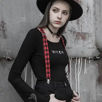

Punk Rave Women's Goth Plaid Shoulder Strap Suspender PS128BD